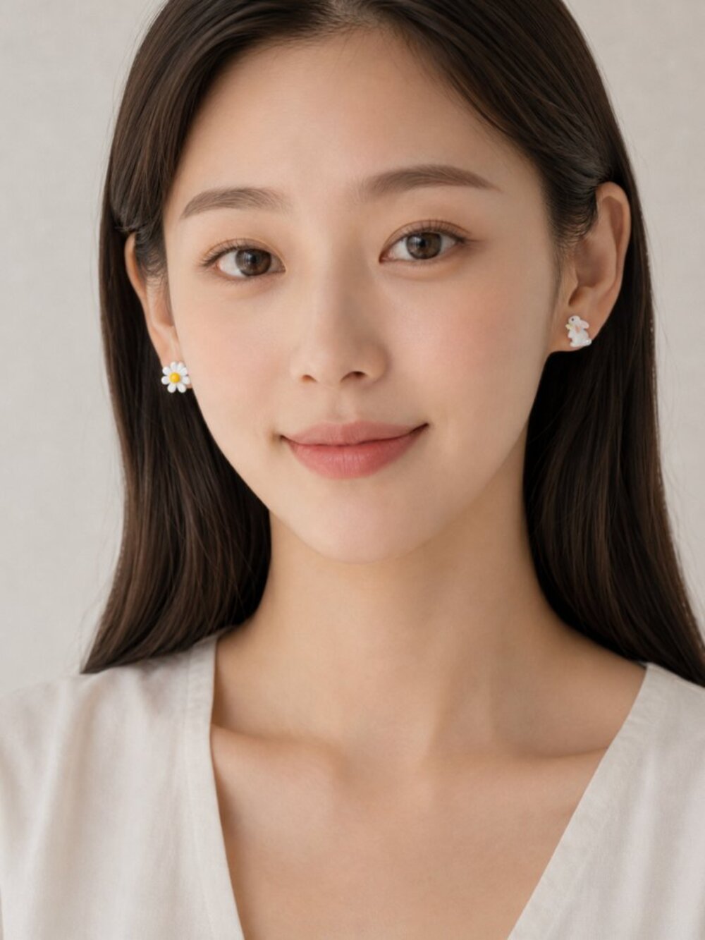 NWT Bunny & Daisy Mismatched Stud Earrings – Cute Spring Kawaii Style